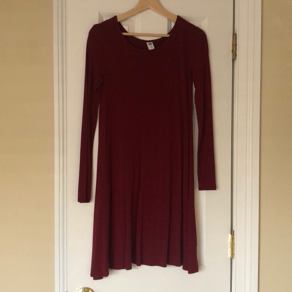 Maroon Long Sleeved Dress